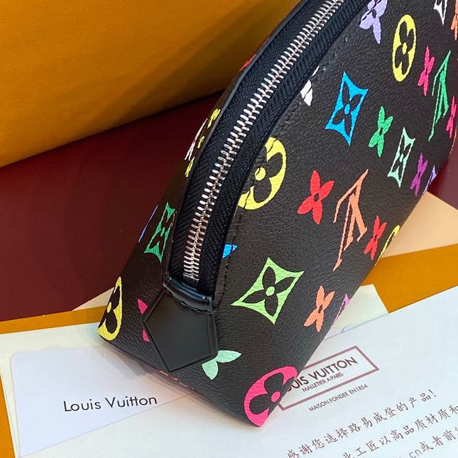 COSMETIC POUCH PM 19 IN COLORFUL MONOGRAM CANVAS