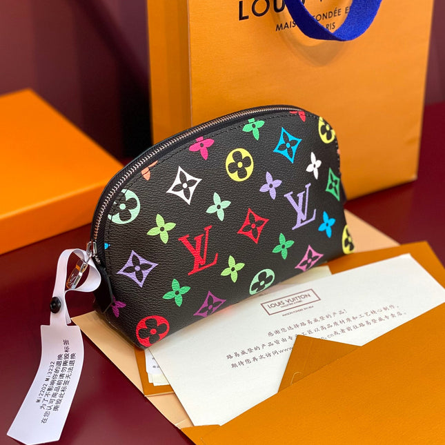 COSMETIC POUCH PM 19 IN COLORFUL MONOGRAM CANVAS