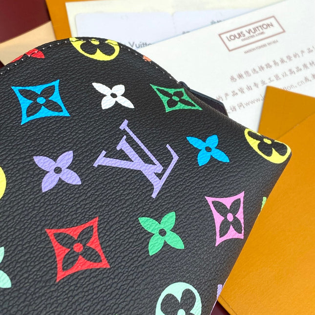 COSMETIC POUCH PM 19 IN COLORFUL MONOGRAM CANVAS
