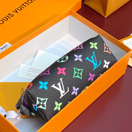 COSMETIC POUCH PM 19 IN COLORFUL MONOGRAM CANVAS