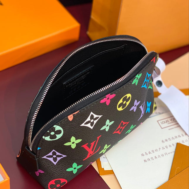 COSMETIC POUCH PM 19 IN COLORFUL MONOGRAM CANVAS