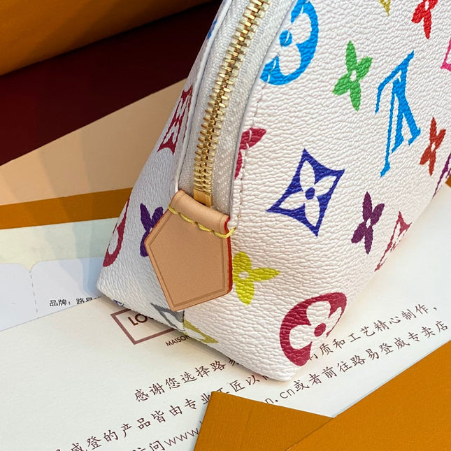 COSMETIC POUCH PM 19 IN MULTICOLOR MONOGRAM CANVAS