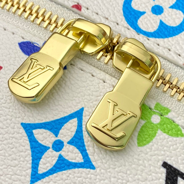 NICE NANO 14 IN MULTICOLOR MONOGRAM CANVAS GOLD ZIPPER