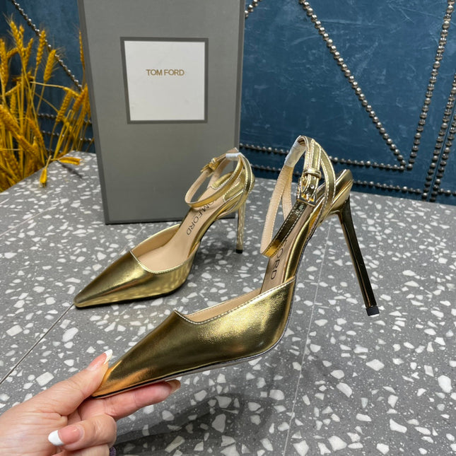 HIGH HEELS 10 CM IN GOLD CALFSKIN