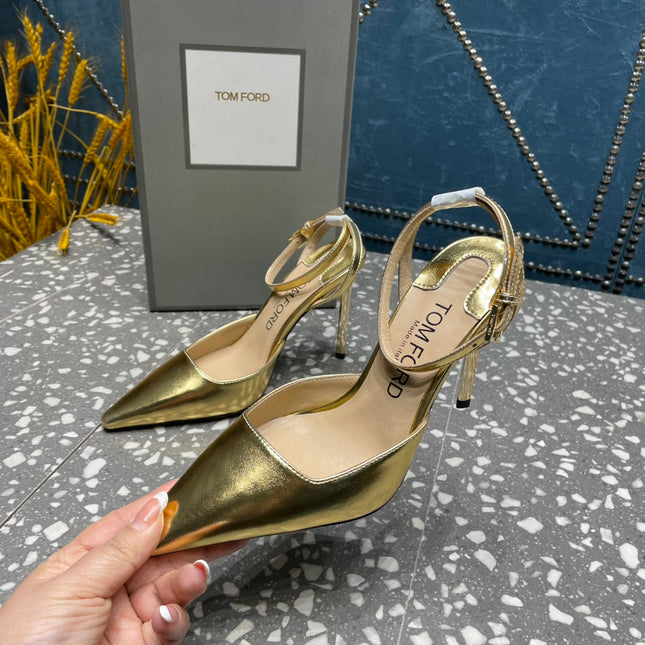 HIGH HEELS 10 CM IN GOLD CALFSKIN