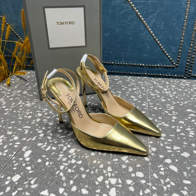 HIGH HEELS 10 CM IN GOLD CALFSKIN