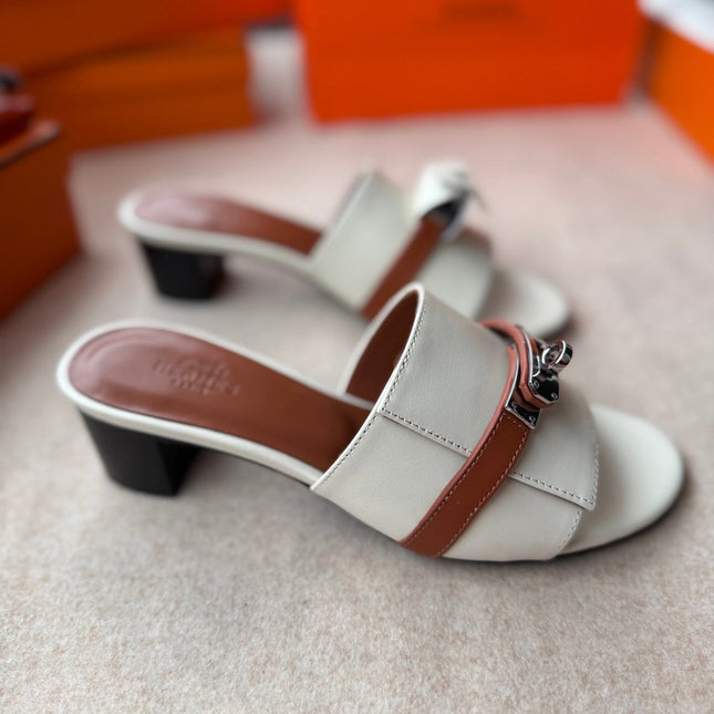 HIGH MULES IN WHITE CALFSKIN