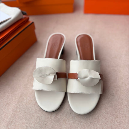 HIGH MULES IN WHITE CALFSKIN