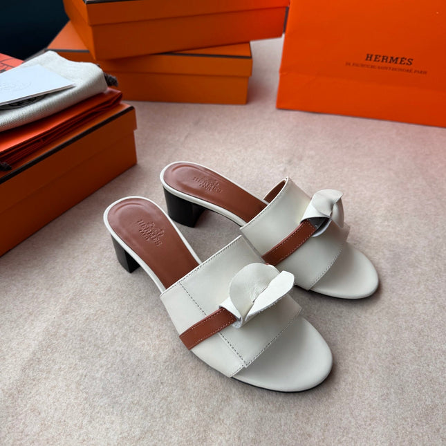 HIGH MULES IN WHITE CALFSKIN