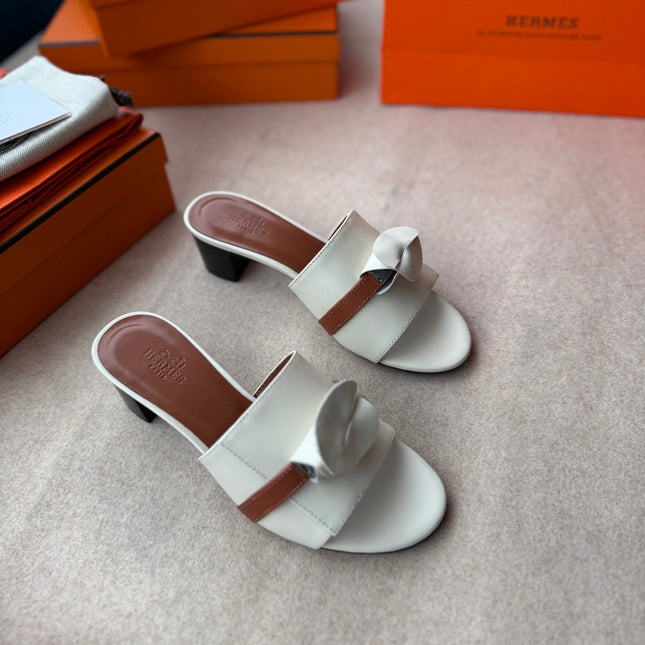 HIGH MULES IN WHITE CALFSKIN
