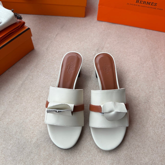HIGH MULES IN WHITE CALFSKIN