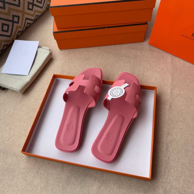0RAN SANDALS IN ROSE PINK CALFSKIN