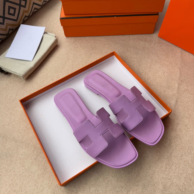 0RAN SANDALS IN LILAC PURPLE CALFSKIN
