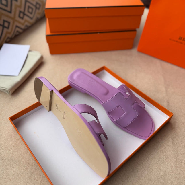 0RAN SANDALS IN LILAC PURPLE CALFSKIN