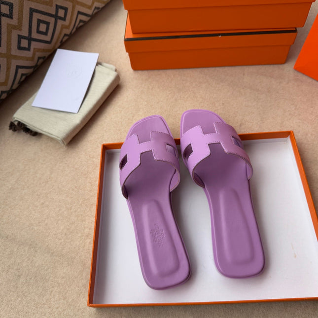 0RAN SANDALS IN LILAC PURPLE CALFSKIN