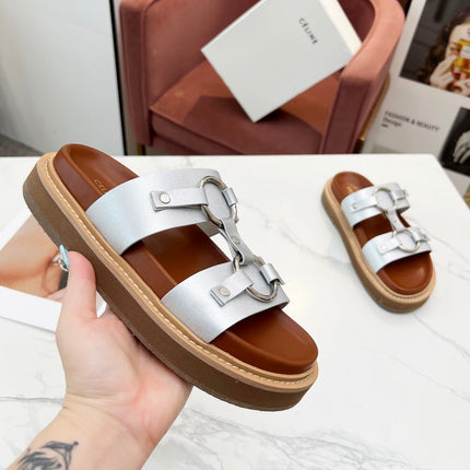 TIPPI SANDAL IN SILVER CALFSKIN