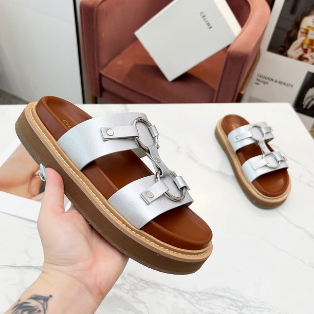 TIPPI SANDAL IN SILVER CALFSKIN