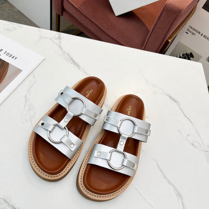 TIPPI SANDAL IN SILVER CALFSKIN