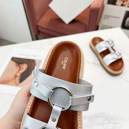 TIPPI SANDAL IN SILVER CALFSKIN