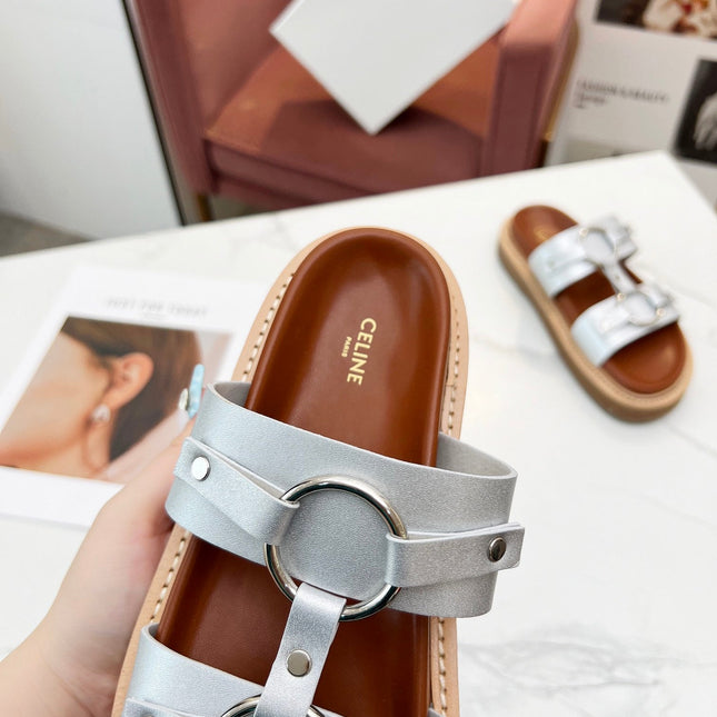 TIPPI SANDAL IN SILVER CALFSKIN