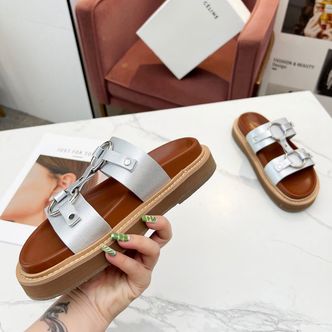 TIPPI SANDAL IN SILVER CALFSKIN