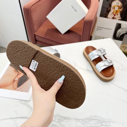 TIPPI SANDAL IN SILVER CALFSKIN