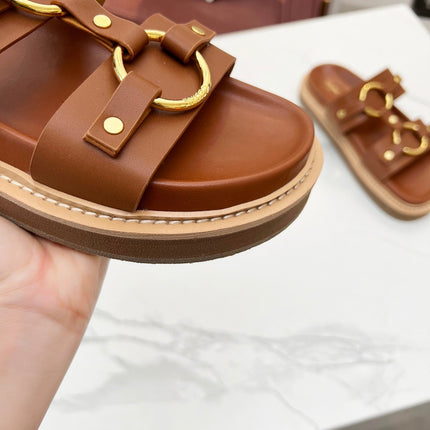 TIPPI SANDAL IN BRONZE BROWN CALFSKIN
