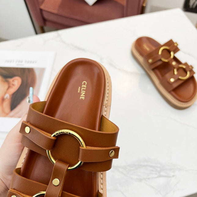 TIPPI SANDAL IN BRONZE BROWN CALFSKIN