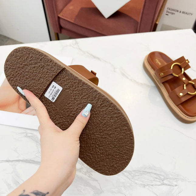 TIPPI SANDAL IN BRONZE BROWN CALFSKIN