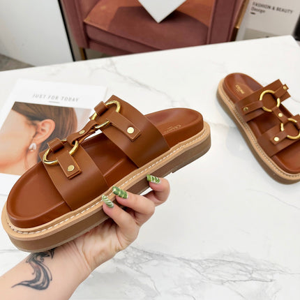 TIPPI SANDAL IN BRONZE BROWN CALFSKIN