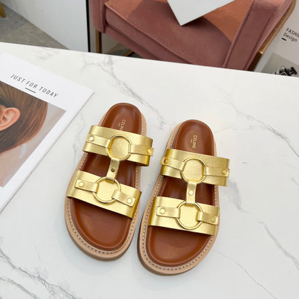TIPPI SANDAL IN GOLD CALFSKIN