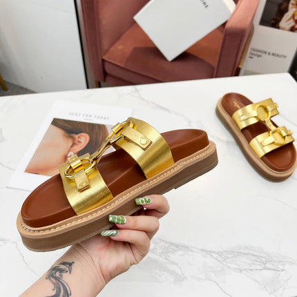 TIPPI SANDAL IN GOLD CALFSKIN