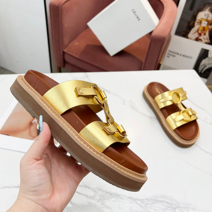 TIPPI SANDAL IN GOLD CALFSKIN
