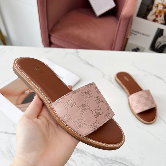 LYMPIA MULE DESERT SAND BEIGE CANVAS EMBROIDERED LOGO