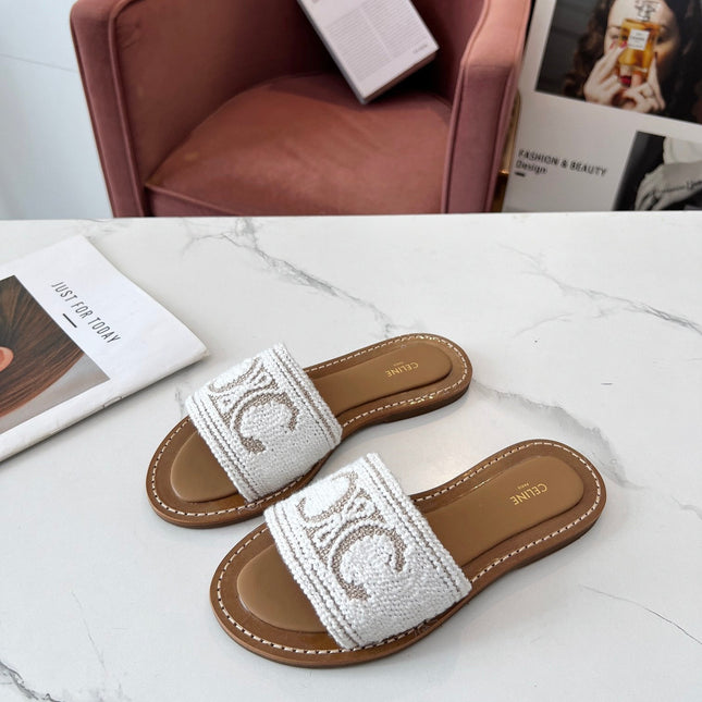 LYMPIA MULE WHITE CANVAS