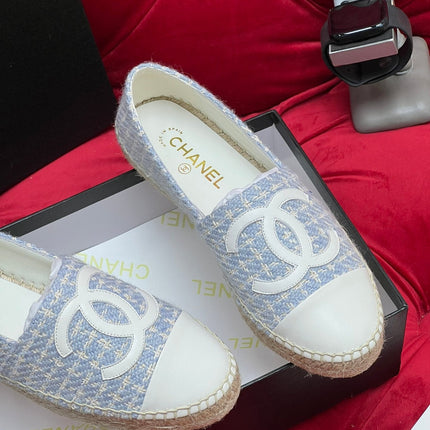 WOVEN LOAFERS IN LIGHT BLUE FABRIC