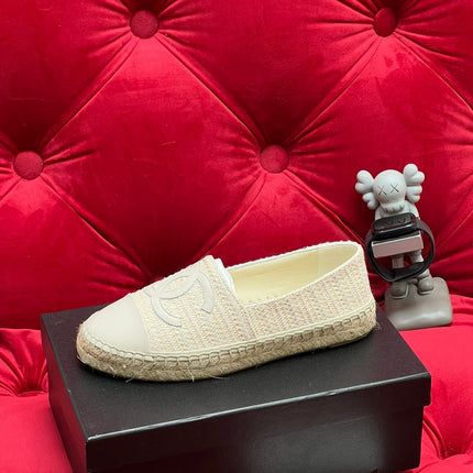 WOVEN LOAFERS IN WHITE BEIGE FABRIC