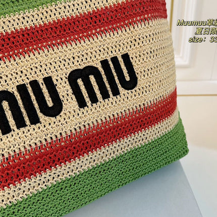 TOTE 33 BAG IN MULTICOLOR WOVEN STRAW