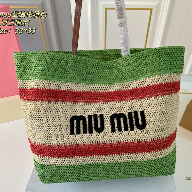 TOTE 33 BAG IN MULTICOLOR WOVEN STRAW