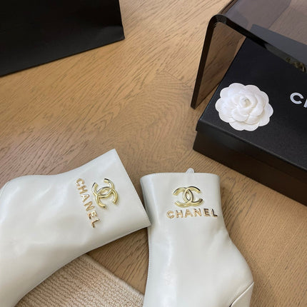 BONGADE BOOTS IN WHITE MIX BLACK CALFSKIN