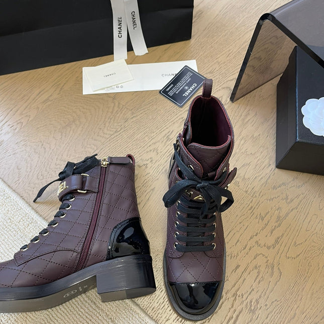 ALPHABET MARTIN BOOTS IN BRUNETTE BROWN MIX BLACK LAMBSKIN