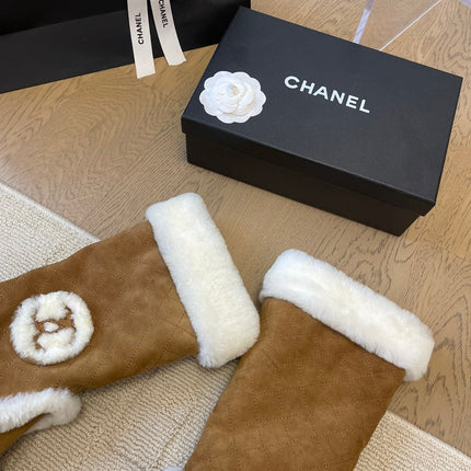 HIGH BOOTS IN CIDER BROWN SUEDE AND FLEECE LINING