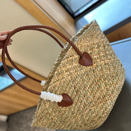 BASKET 28 BAG IN BEIGE STRAW WOVEN