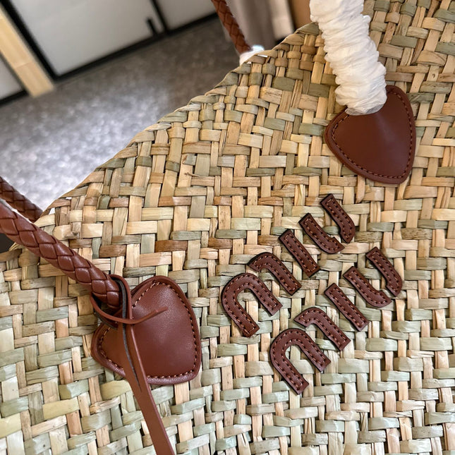 BASKET 28 BAG IN BEIGE STRAW WOVEN