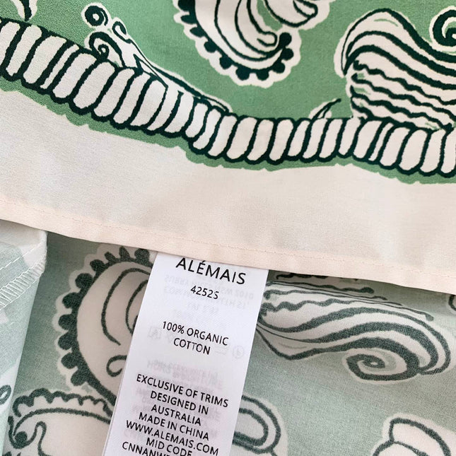 ALEMAIS FLOWY LONG SKIRT IN GREEN MIX WHITE 267465