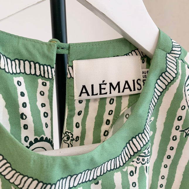ALEMAIS PRINTED TOP IN GREEN MIX WHITE 267466