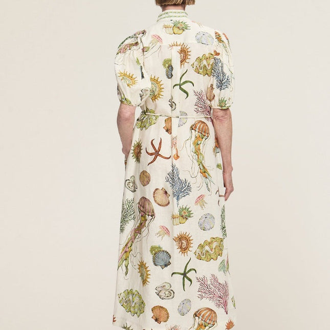 ALEMAIS LONG DRESS WITH OCEAN-INSPIRED PRINT 267469