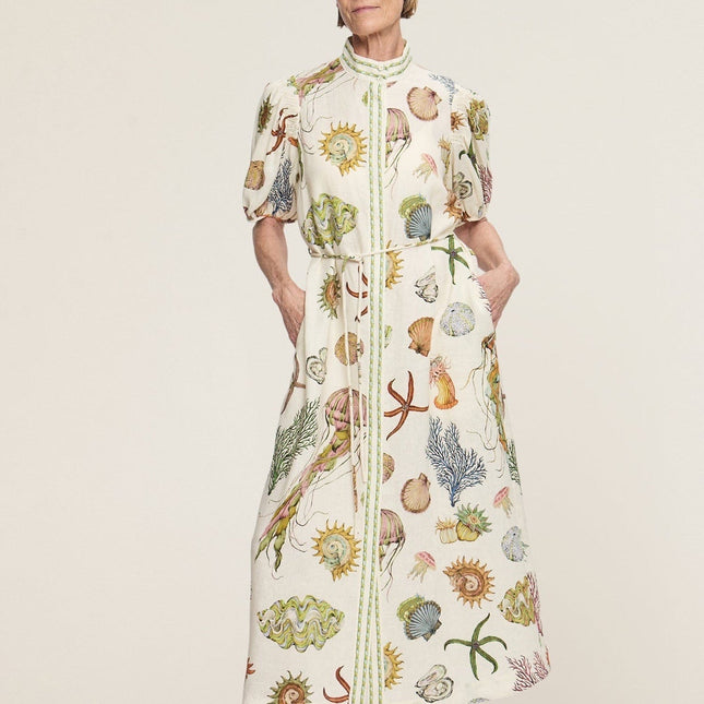ALEMAIS LONG DRESS WITH OCEAN-INSPIRED PRINT 267469