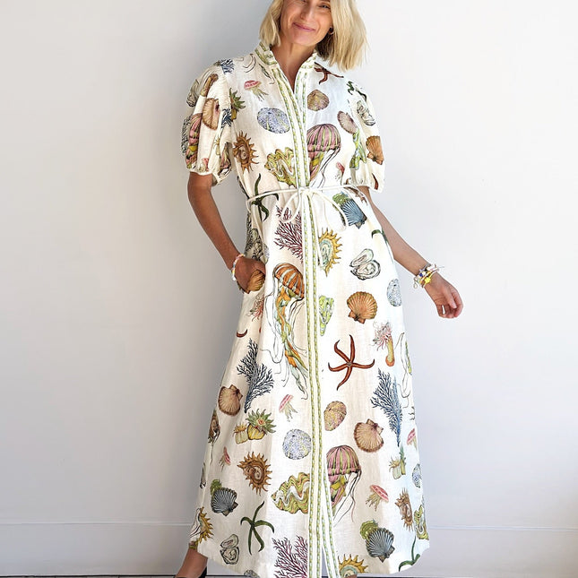 ALEMAIS LONG DRESS WITH OCEAN-INSPIRED PRINT 267469