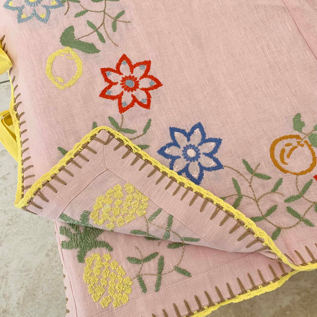 ALEMAIS FLORAL EMBROIDERED SET IN LIGHT PINK 267456